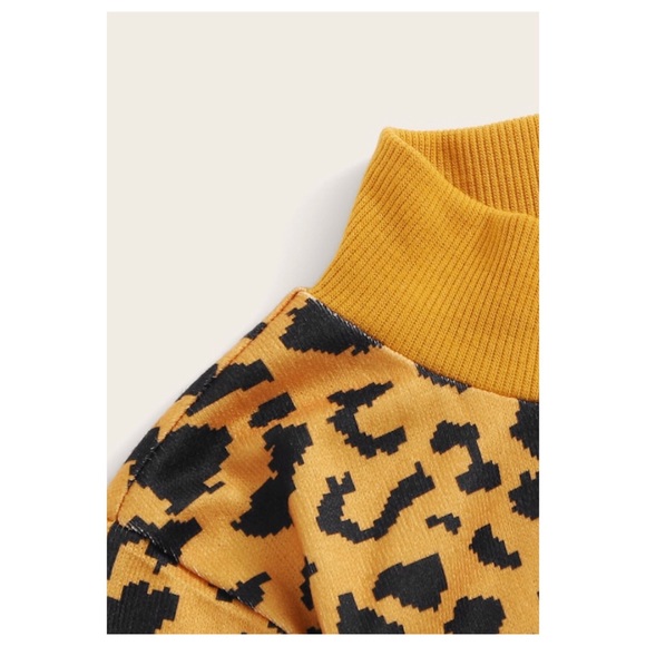 Leopard Print Mock Collar Sweater & Skirt Set - Picture 5 of 8